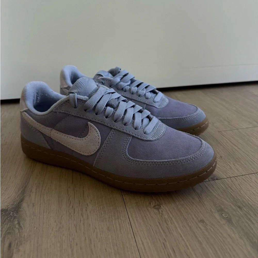 Nike Lavender Suede Low-Top Sneakers with Gum Sole